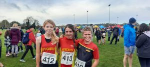 Eve, Maisie and Aoife delighted with their performances in the U13 girls race