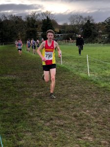 Ethan on his way to 9th place victory in U19 Men